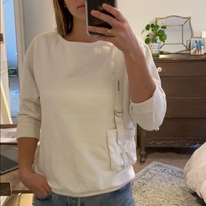 Vintage white sweatshirt with pocket detail